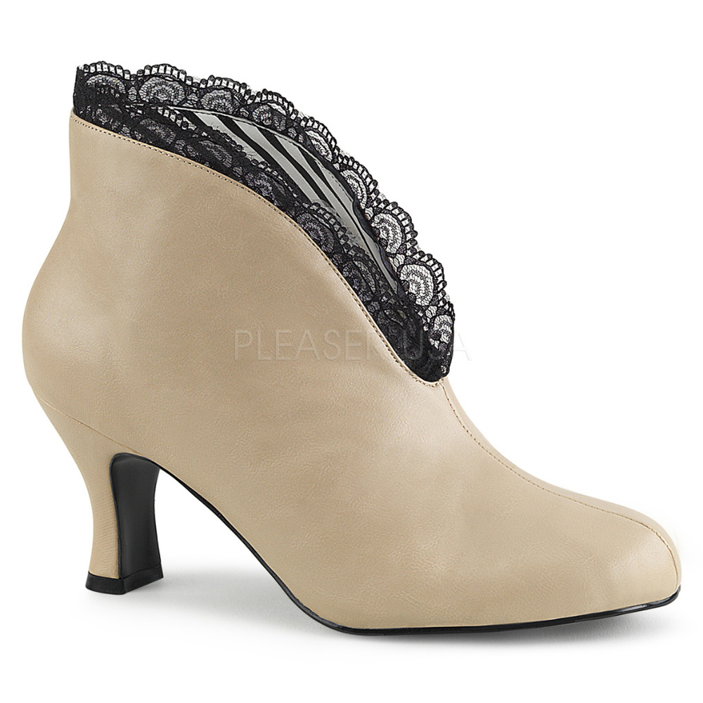 Whimsigoth Lace Trim High Heel Ankle Boots